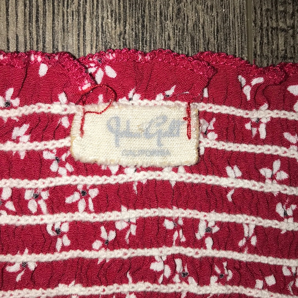 Brandy Melville Red Flowery Tube Top - Picture 4 of 5
